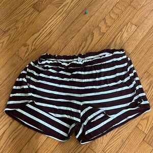 Burgundy and white sleep/lounge shorts